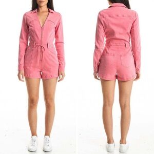 NWT PAIGE Pink Long Sleeve Romper